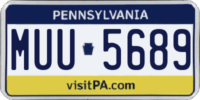 PA license plate MUU5689