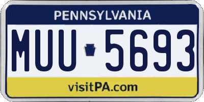 PA license plate MUU5693