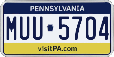 PA license plate MUU5704