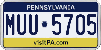 PA license plate MUU5705