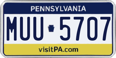 PA license plate MUU5707