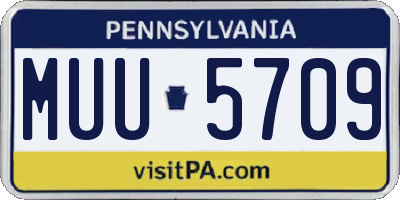 PA license plate MUU5709