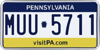 PA license plate MUU5711