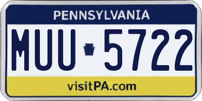 PA license plate MUU5722