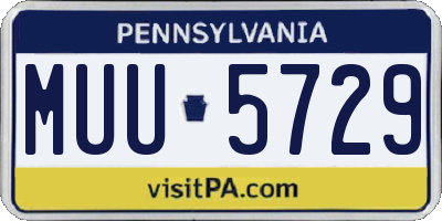 PA license plate MUU5729