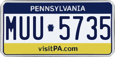 PA license plate MUU5735