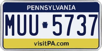 PA license plate MUU5737