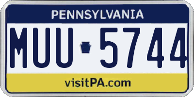 PA license plate MUU5744