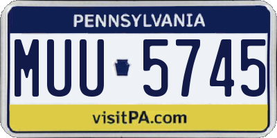 PA license plate MUU5745