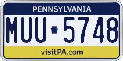 PA license plate MUU5748