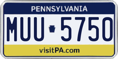 PA license plate MUU5750