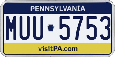 PA license plate MUU5753