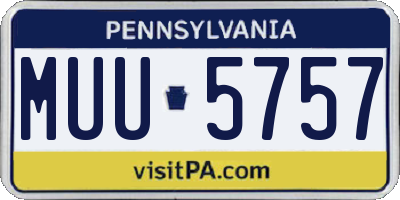 PA license plate MUU5757