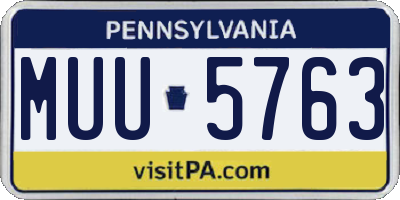 PA license plate MUU5763