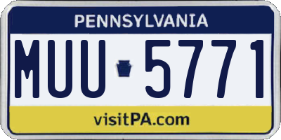 PA license plate MUU5771