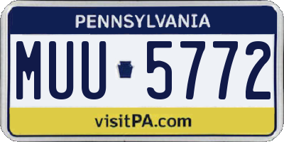 PA license plate MUU5772
