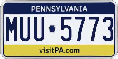 PA license plate MUU5773