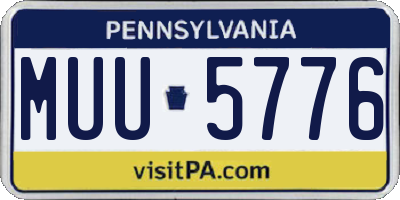 PA license plate MUU5776