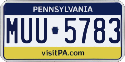 PA license plate MUU5783