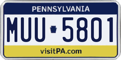PA license plate MUU5801
