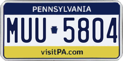 PA license plate MUU5804