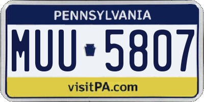 PA license plate MUU5807
