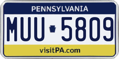 PA license plate MUU5809