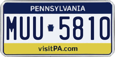 PA license plate MUU5810