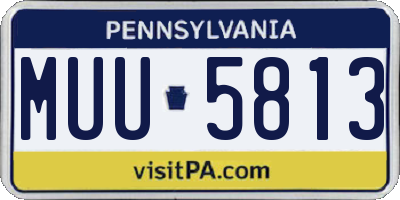 PA license plate MUU5813