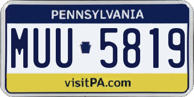 PA license plate MUU5819