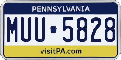 PA license plate MUU5828
