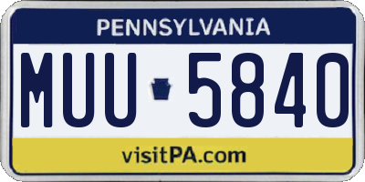 PA license plate MUU5840