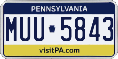 PA license plate MUU5843
