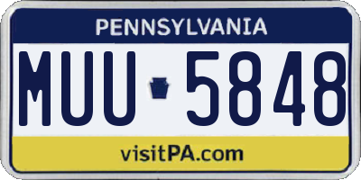 PA license plate MUU5848