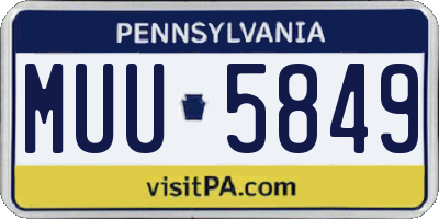PA license plate MUU5849