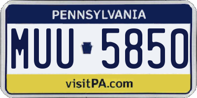 PA license plate MUU5850