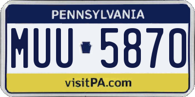 PA license plate MUU5870
