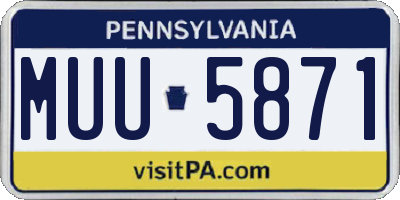 PA license plate MUU5871