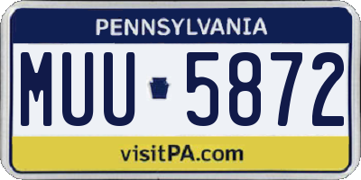 PA license plate MUU5872