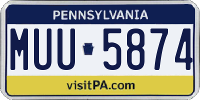 PA license plate MUU5874
