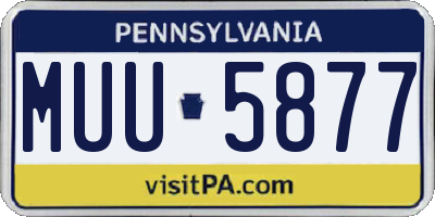 PA license plate MUU5877