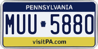 PA license plate MUU5880