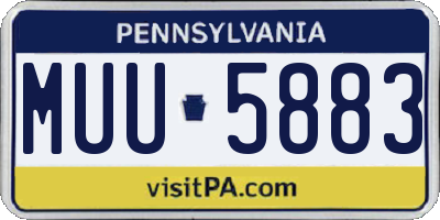 PA license plate MUU5883