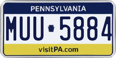 PA license plate MUU5884