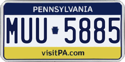 PA license plate MUU5885
