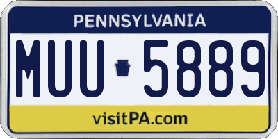 PA license plate MUU5889