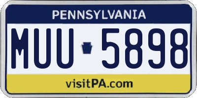 PA license plate MUU5898
