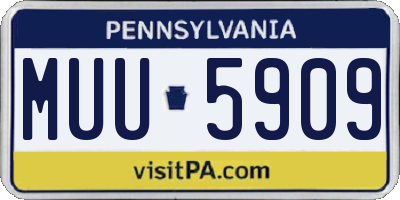 PA license plate MUU5909