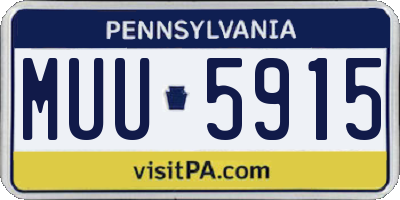 PA license plate MUU5915