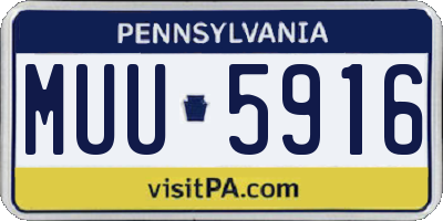 PA license plate MUU5916